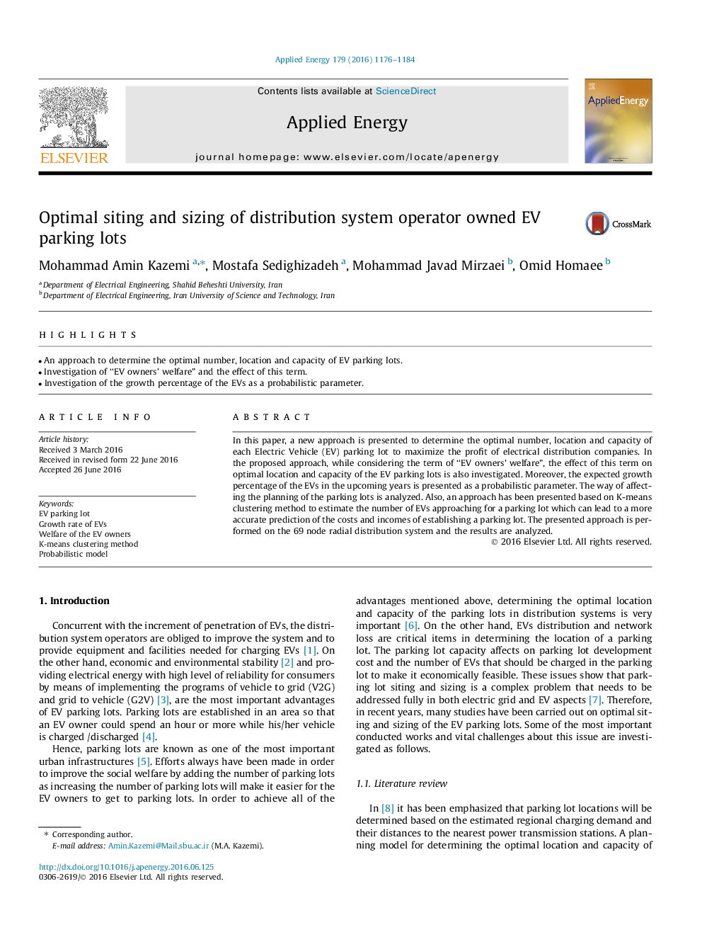 Optimal siting and sizing of distribution system operator owned EV parking lots