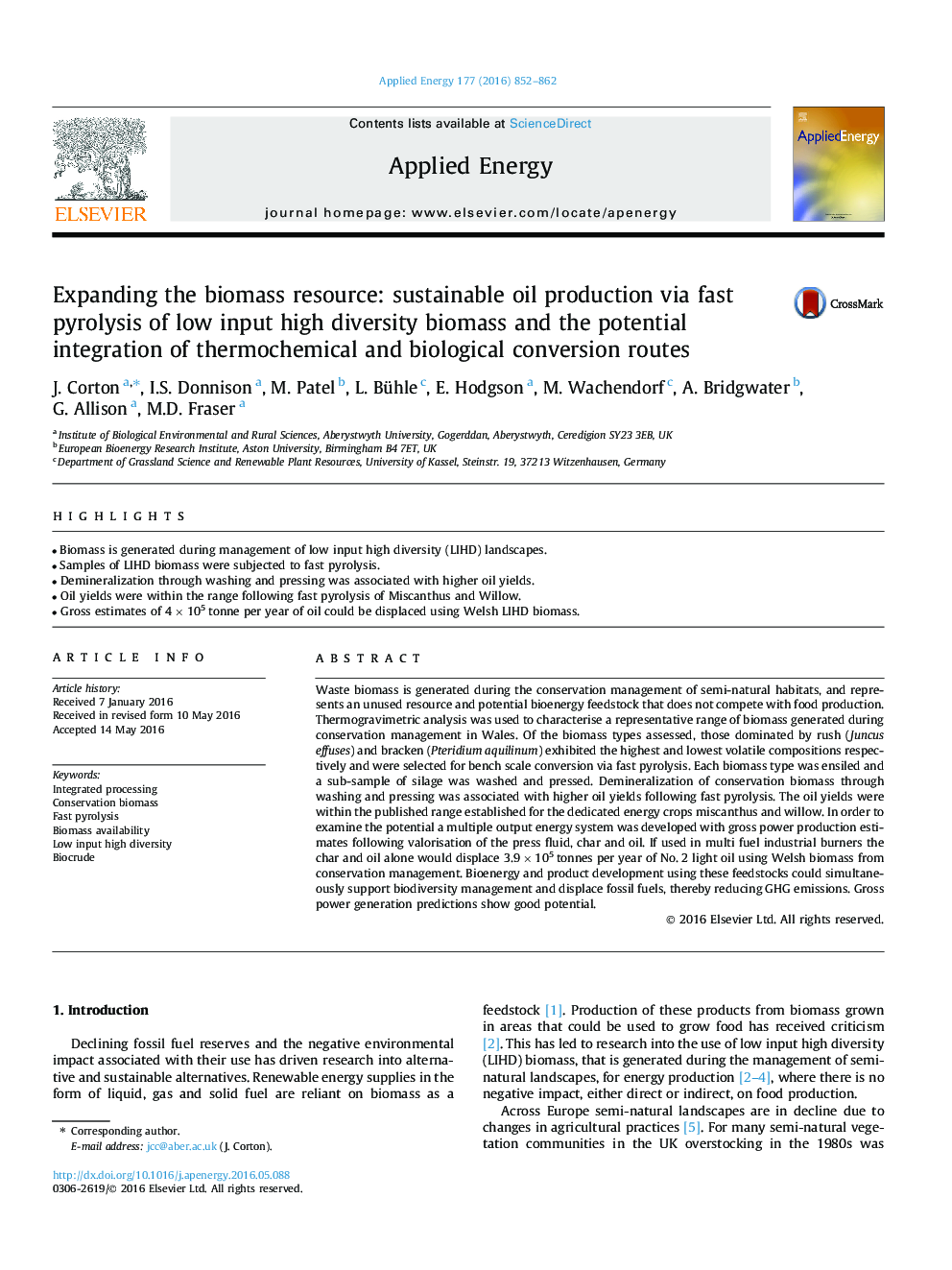 Expanding the biomass resource: sustainable oil production via fast pyrolysis of low input high diversity biomass and the potential integration of thermochemical and biological conversion routes