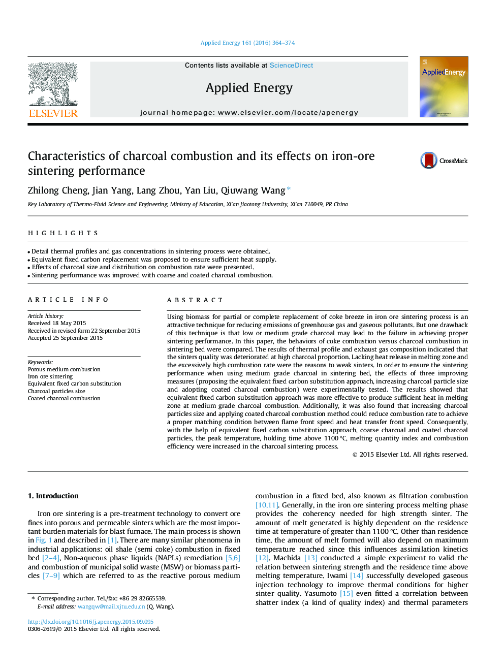 Characteristics of charcoal combustion and its effects on iron-ore sintering performance