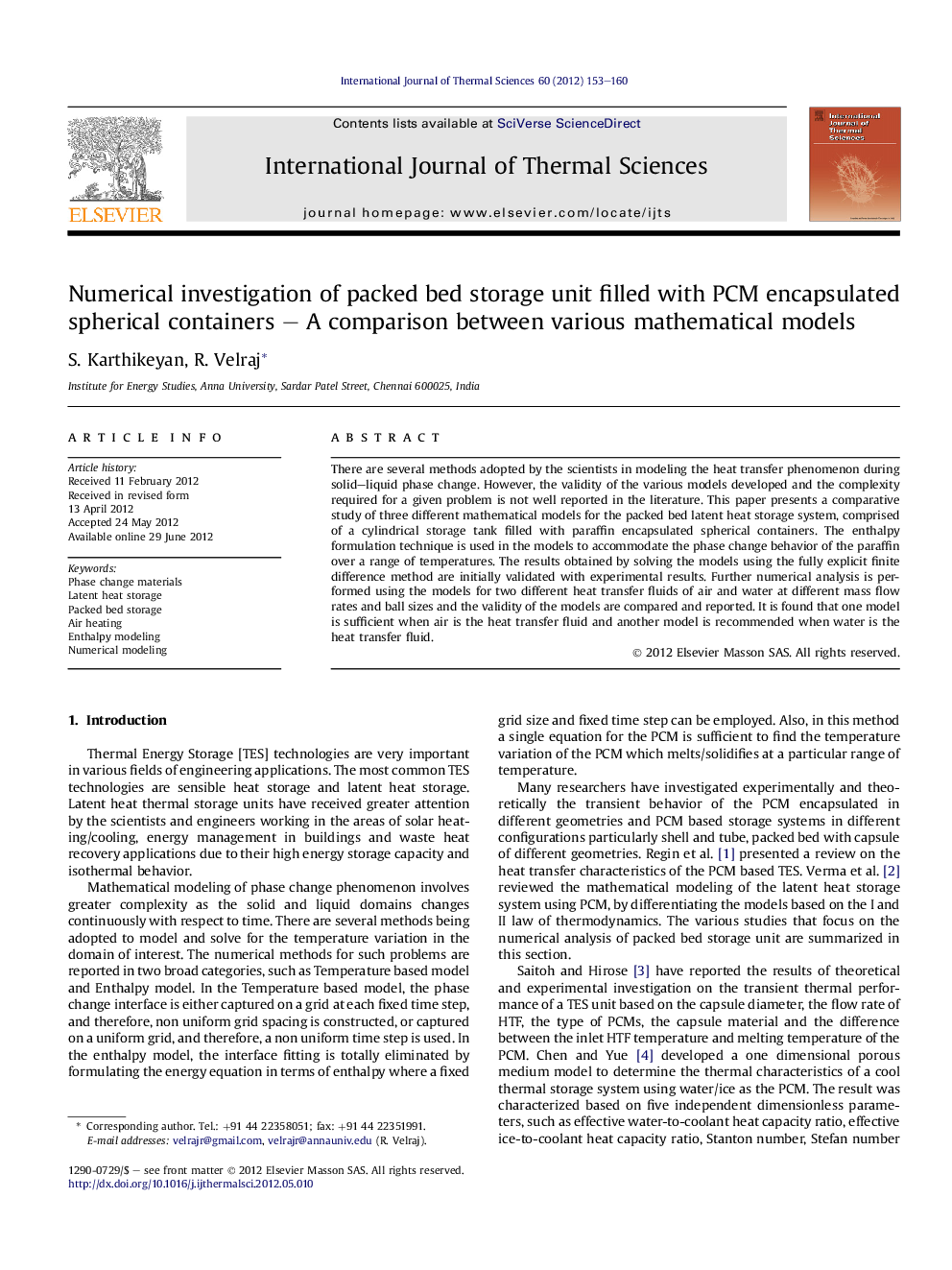 Numerical investigation of packed bed storage unit filled with PCM encapsulated spherical containers – A comparison between various mathematical models