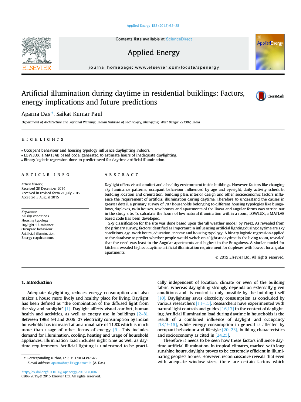 Artificial illumination during daytime in residential buildings: Factors, energy implications and future predictions