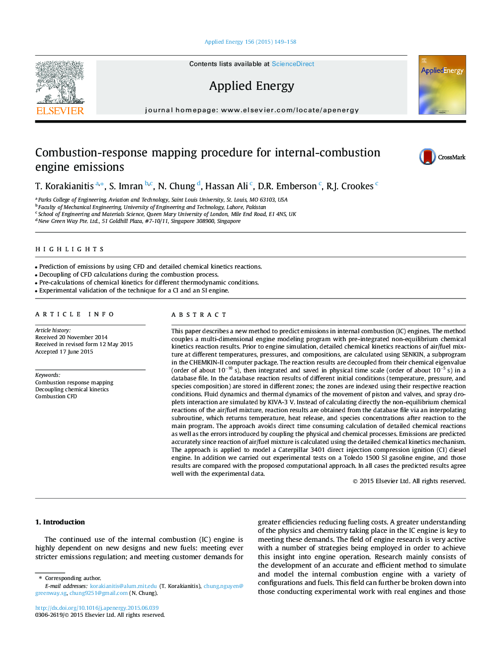 Combustion-response mapping procedure for internal-combustion engine emissions