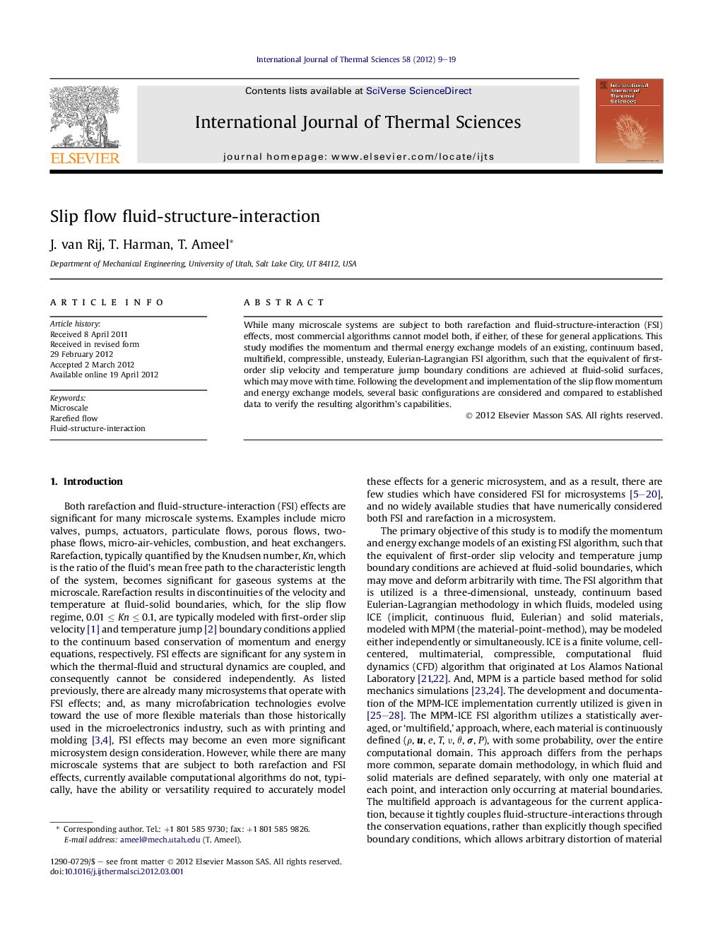 Slip flow fluid-structure-interaction