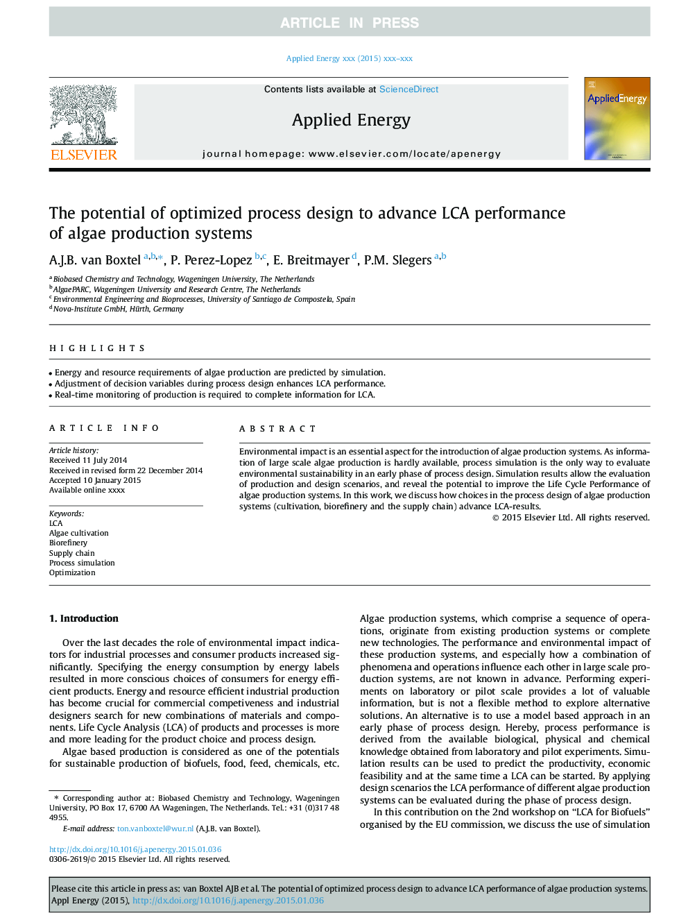 The potential of optimized process design to advance LCA performance of algae production systems