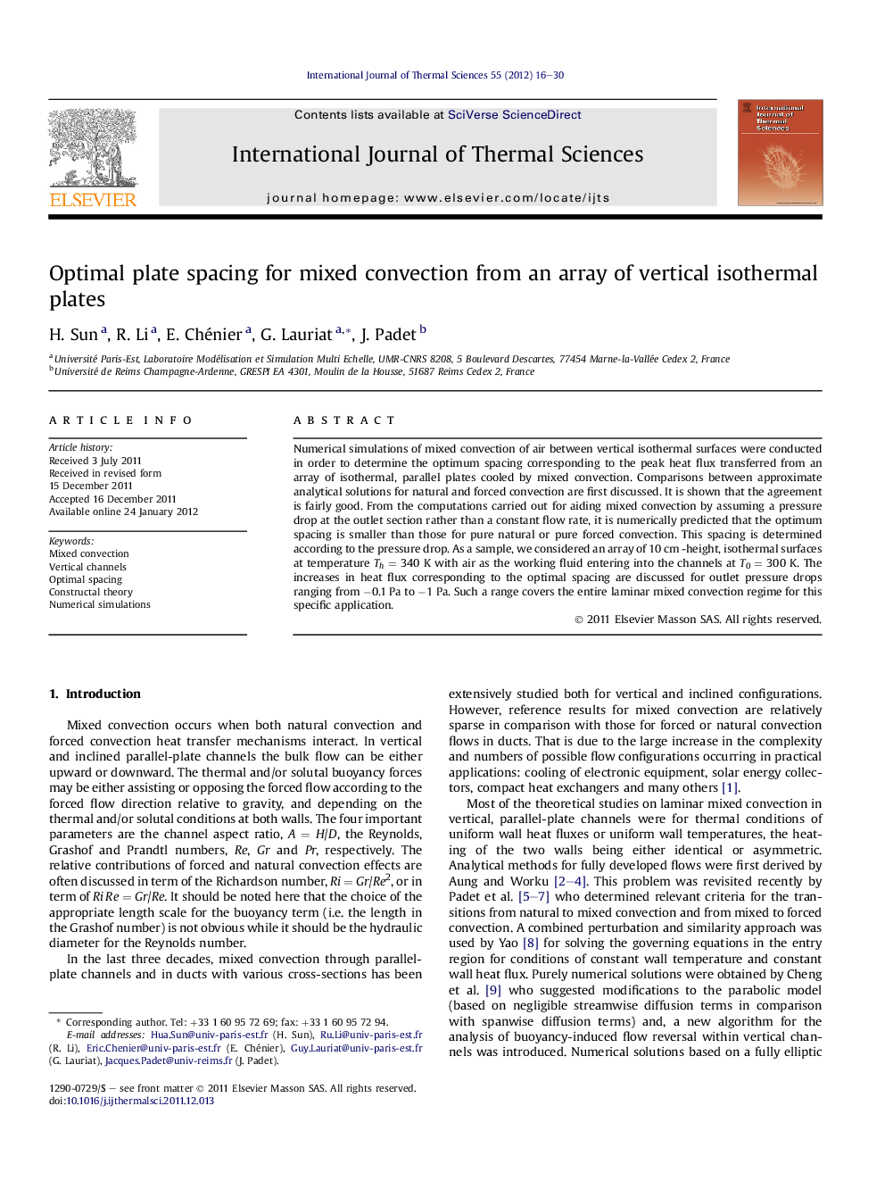 Optimal plate spacing for mixed convection from an array of vertical isothermal plates