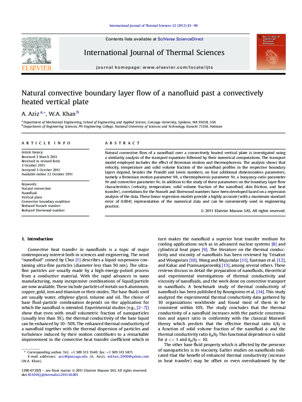 Natural convective boundary layer flow of a nanofluid past a convectively heated vertical plate