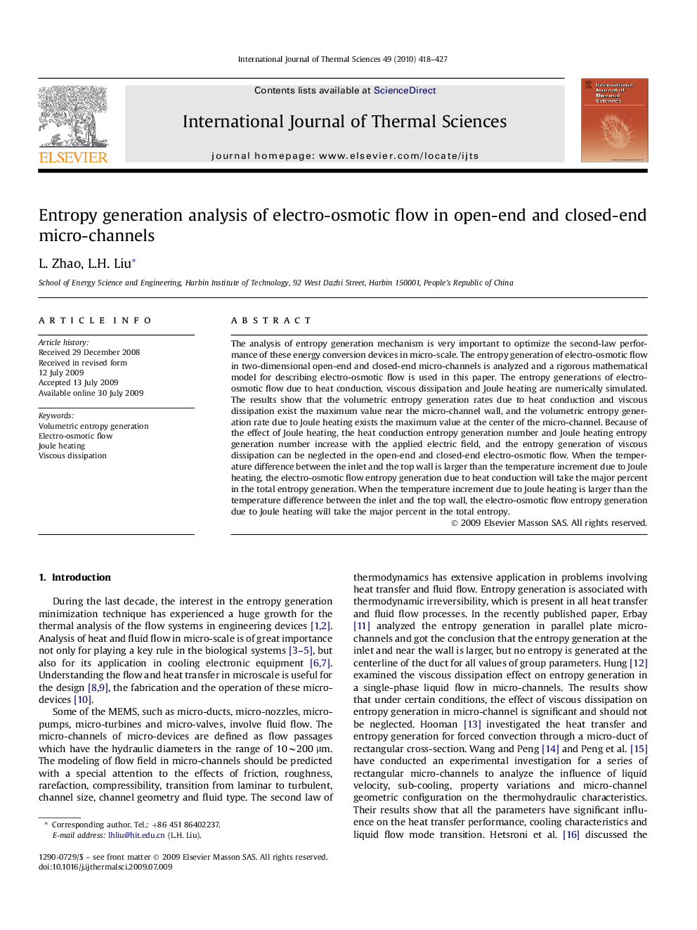 Entropy generation analysis of electro-osmotic flow in open-end and closed-end micro-channels