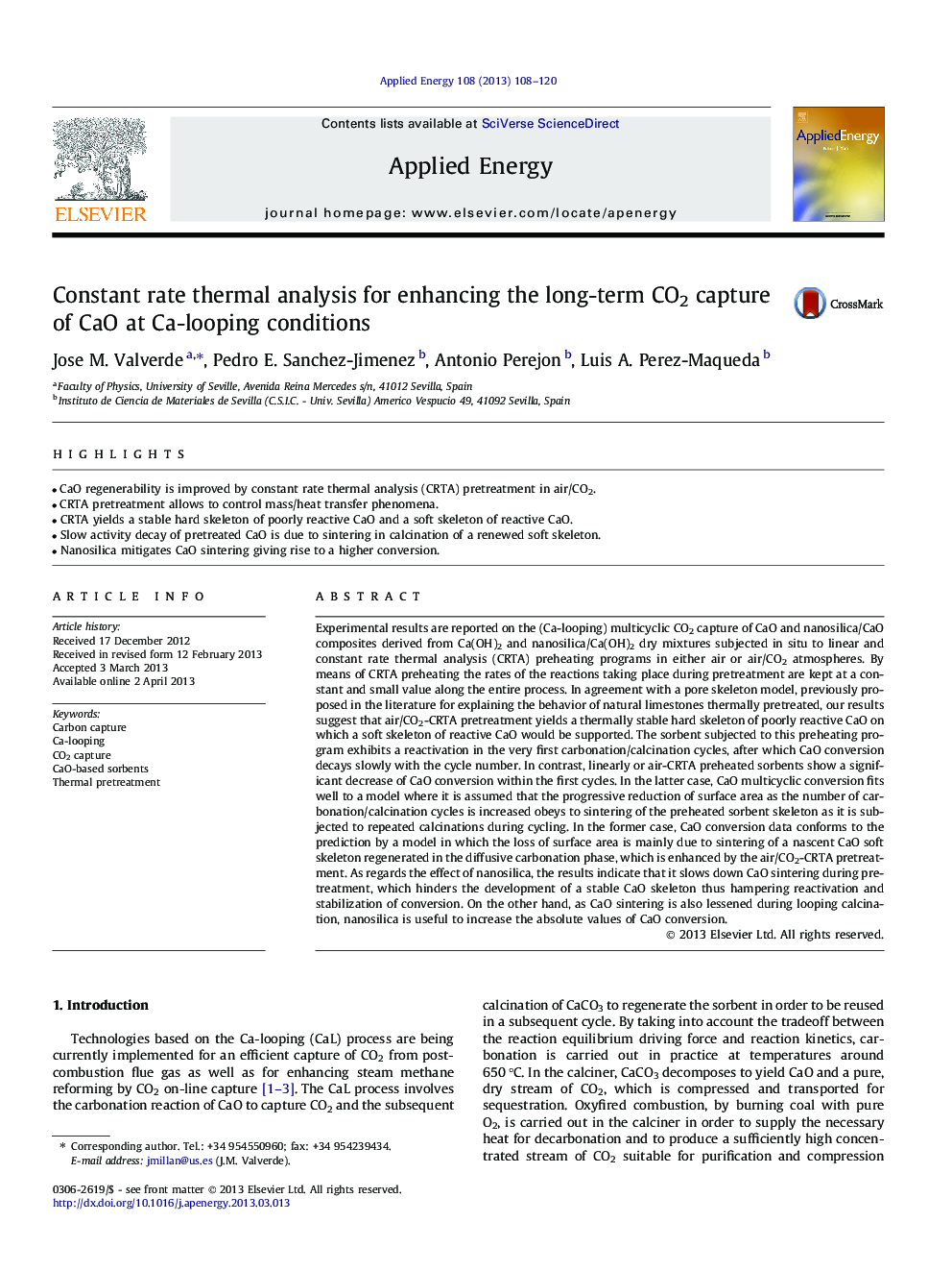 Constant rate thermal analysis for enhancing the long-term CO2 capture of CaO at Ca-looping conditions