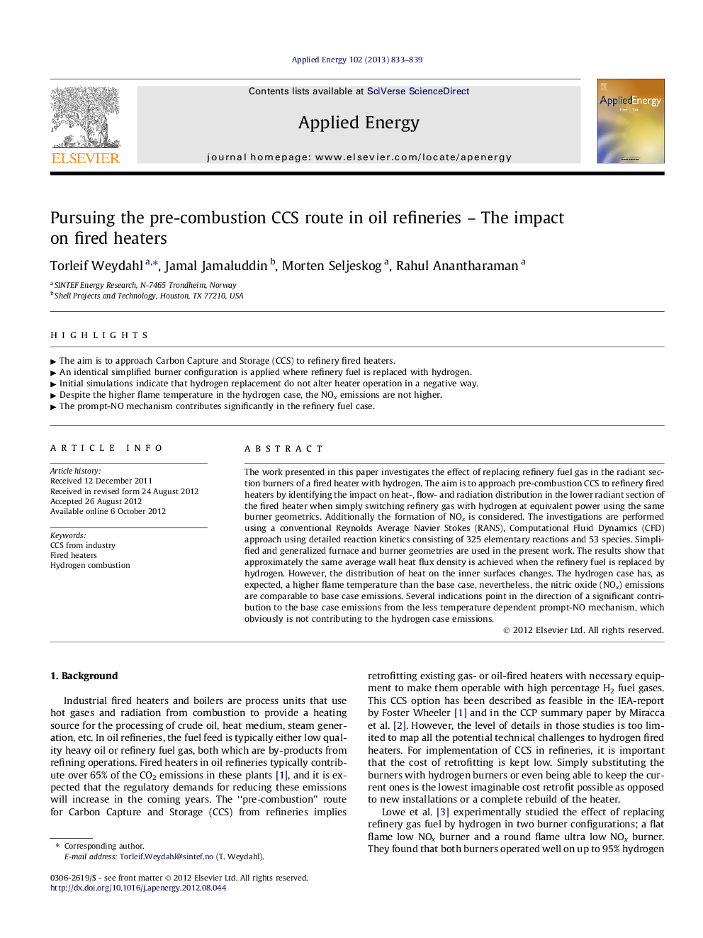 Pursuing the pre-combustion CCS route in oil refineries - The impact on fired heaters