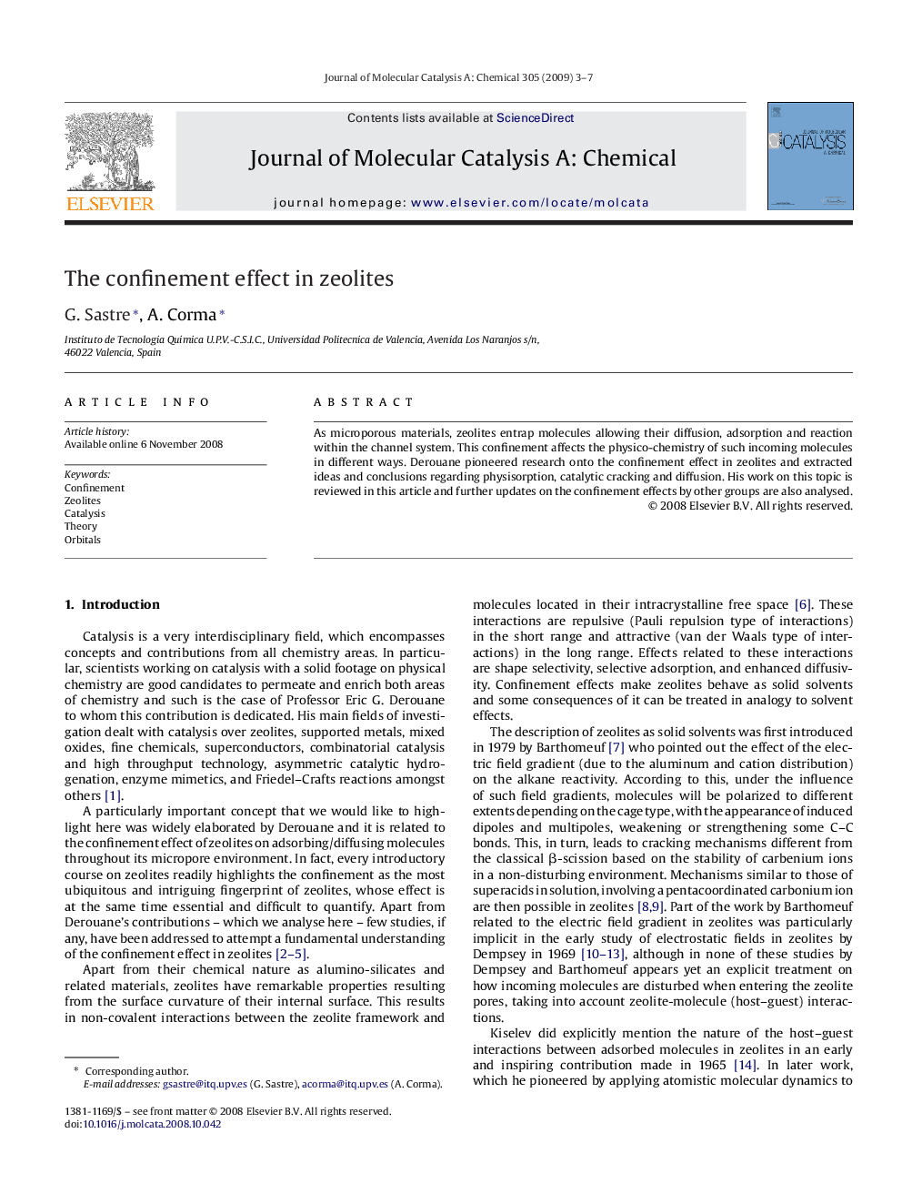 The confinement effect in zeolites