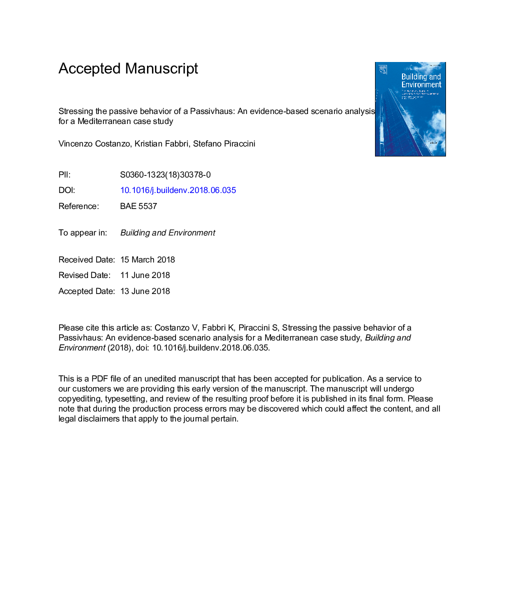 Stressing the passive behavior of a Passivhaus: An evidence-based scenario analysis for a Mediterranean case study