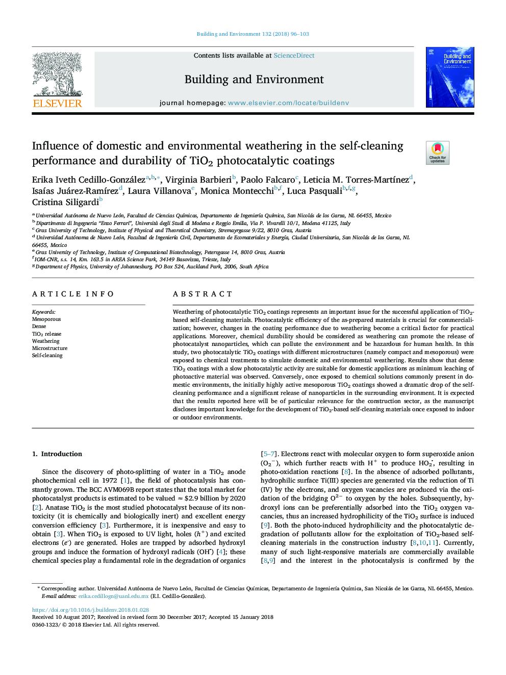 Influence of domestic and environmental weathering in the self-cleaning performance and durability of TiO2 photocatalytic coatings