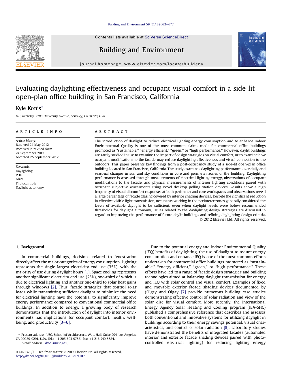 Evaluating daylighting effectiveness and occupant visual comfort in a side-lit open-plan office building in San Francisco, California