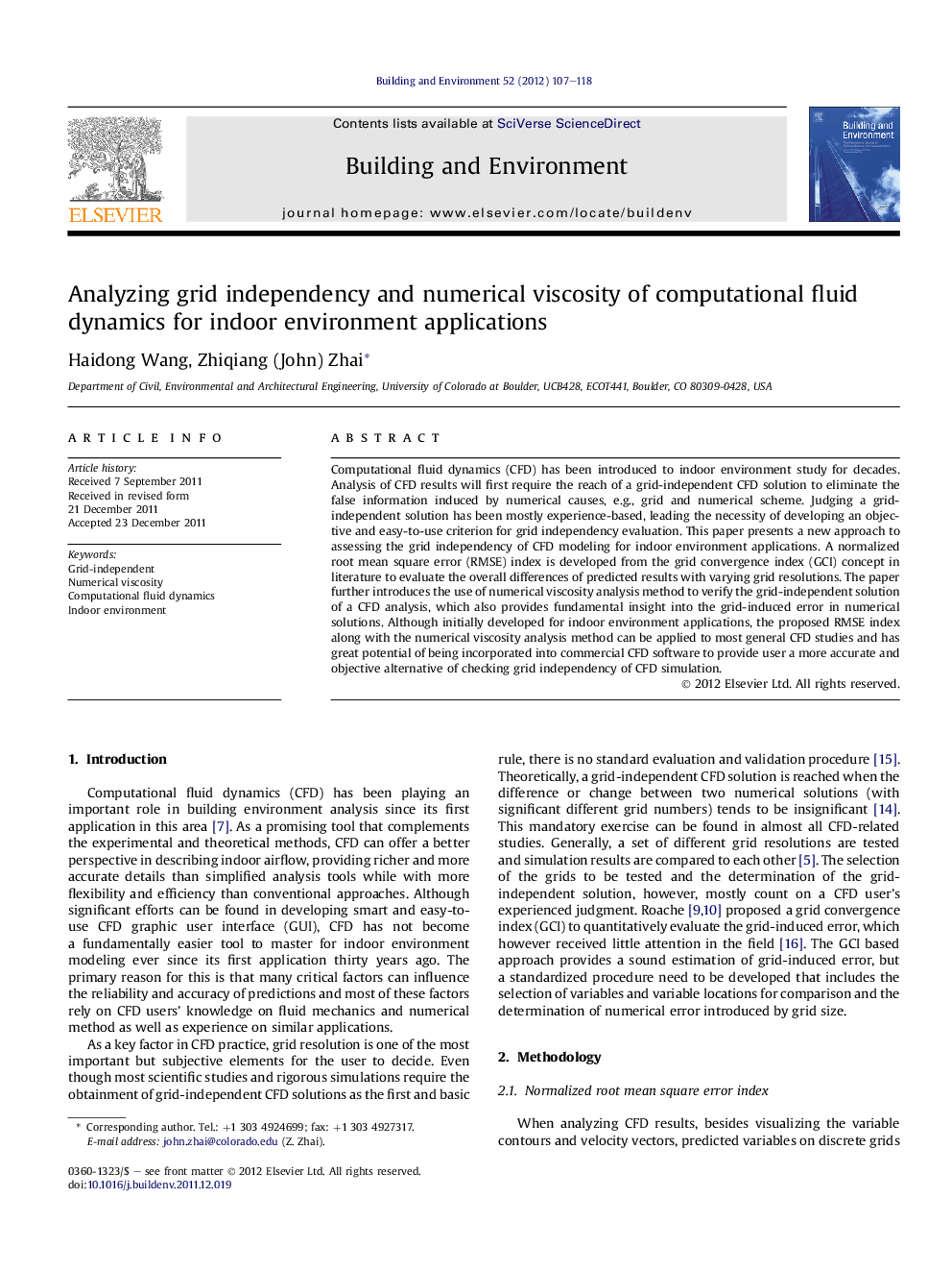 Analyzing grid independency and numerical viscosity of computational fluid dynamics for indoor environment applications