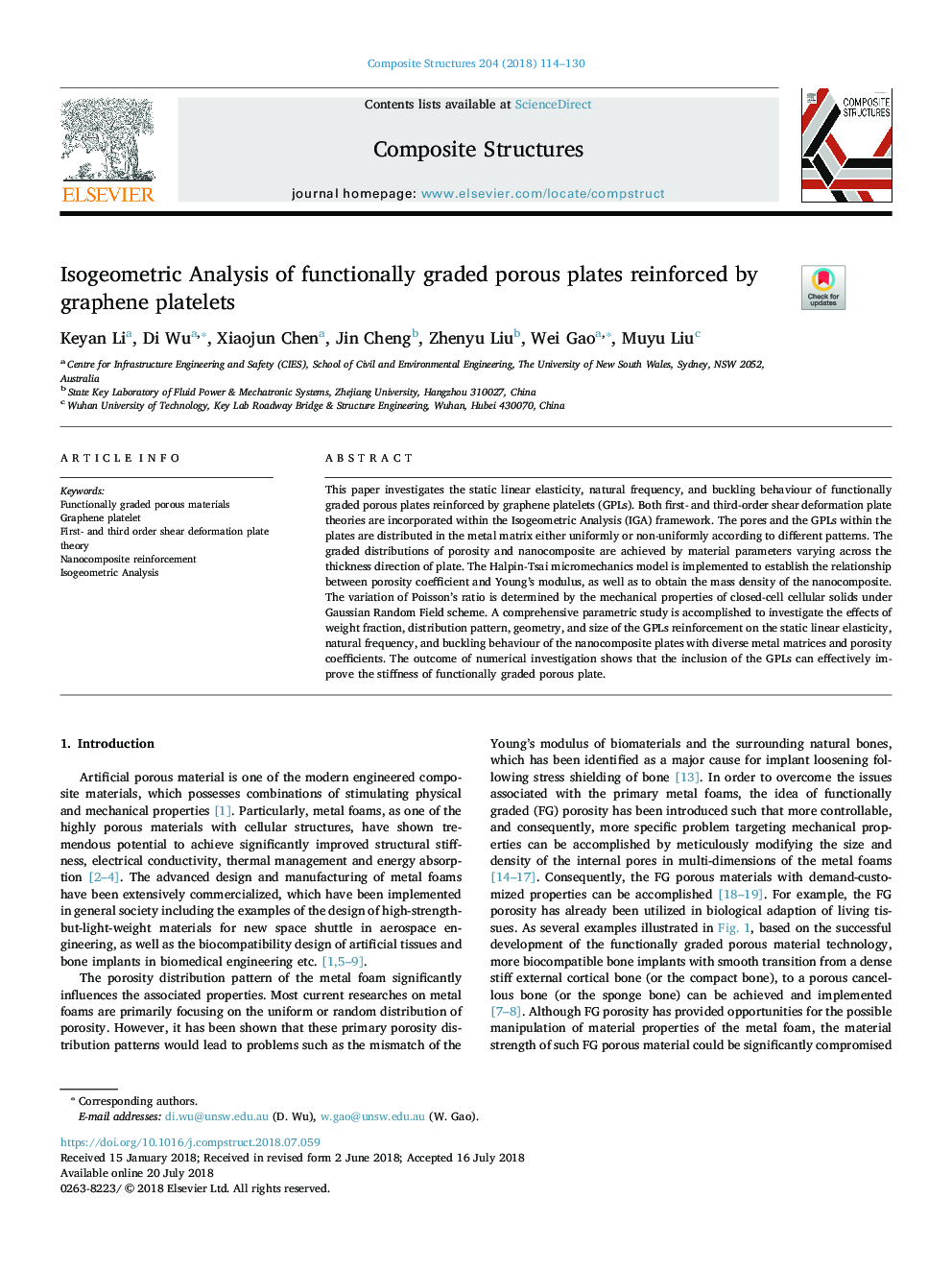 Isogeometric Analysis of functionally graded porous plates reinforced by graphene platelets