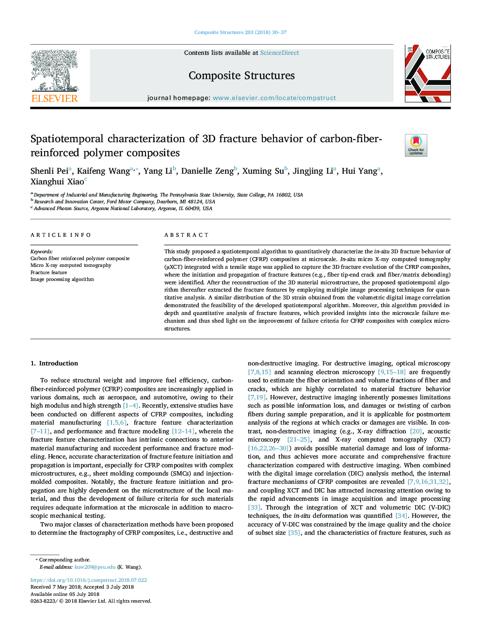 Spatiotemporal characterization of 3D fracture behavior of carbon-fiber-reinforced polymer composites