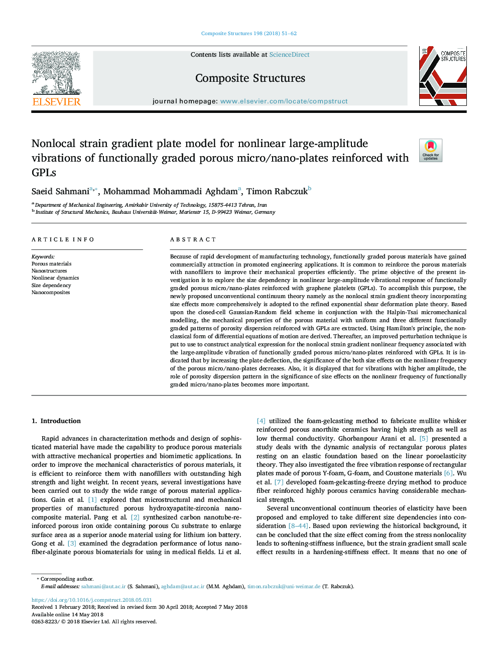 Nonlocal strain gradient plate model for nonlinear large-amplitude vibrations of functionally graded porous micro/nano-plates reinforced with GPLs