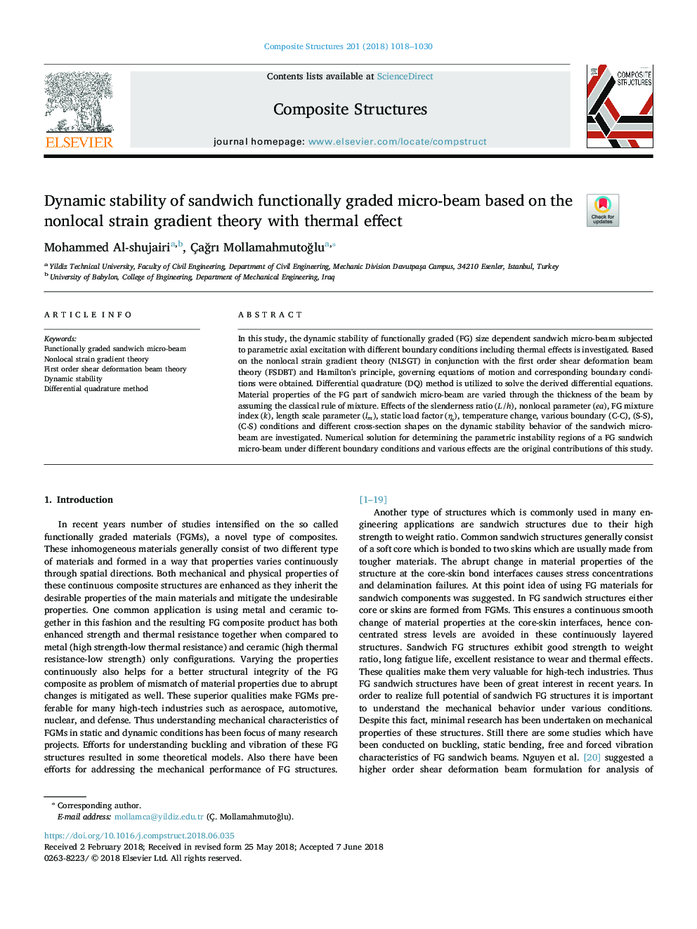 Dynamic stability of sandwich functionally graded micro-beam based on the nonlocal strain gradient theory with thermal effect