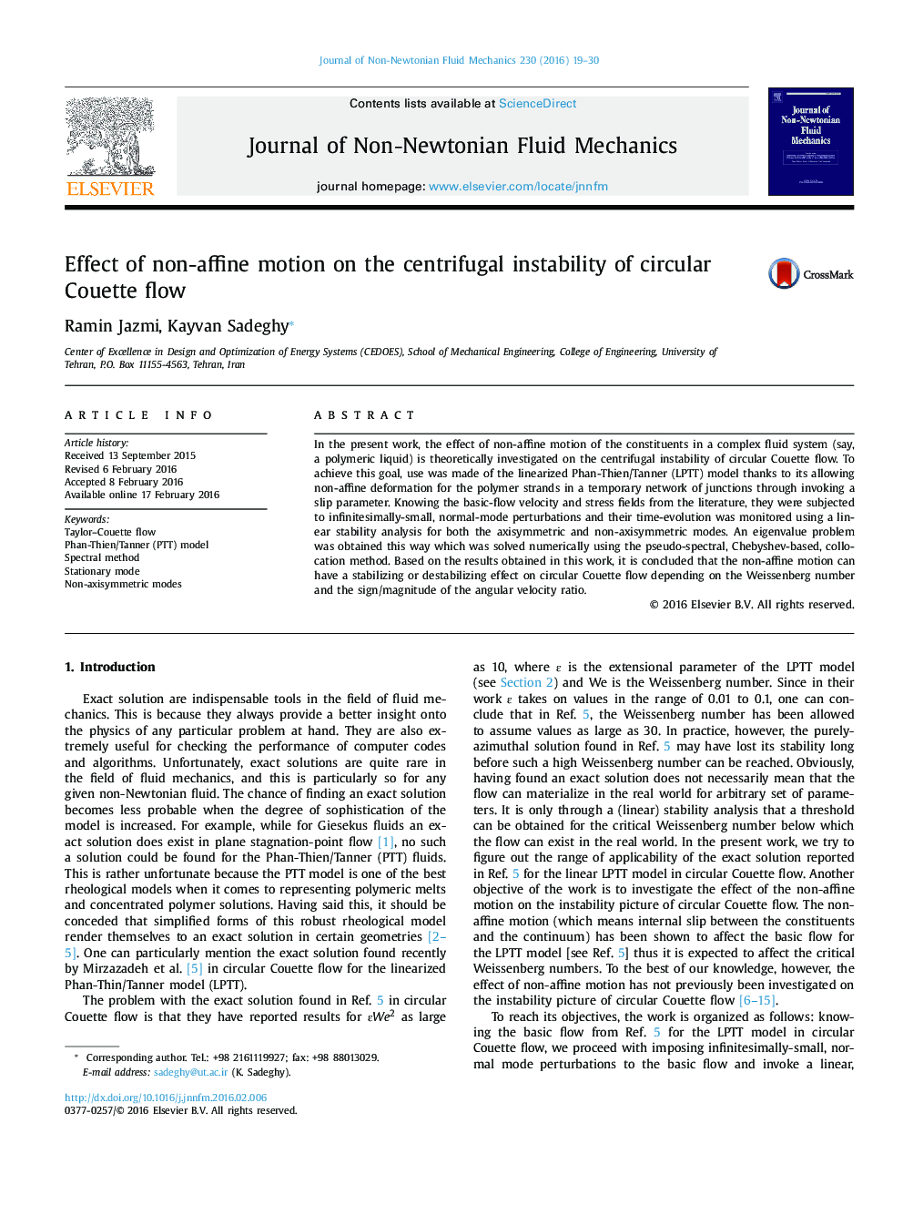 Effect of non-affine motion on the centrifugal instability of circular Couette flow