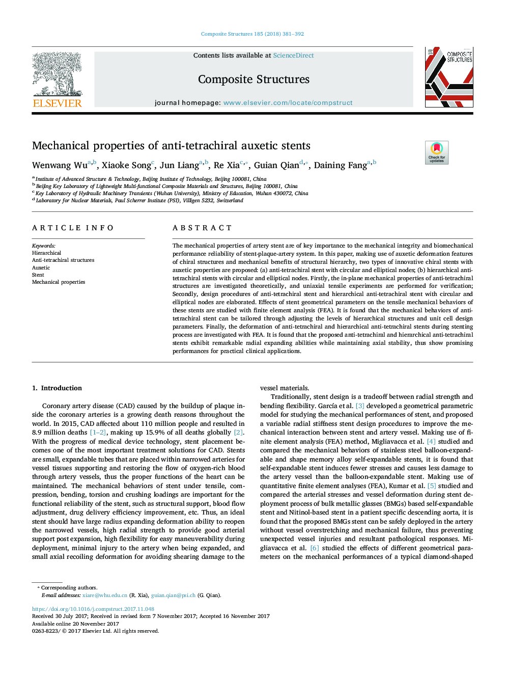 Mechanical properties of anti-tetrachiral auxetic stents