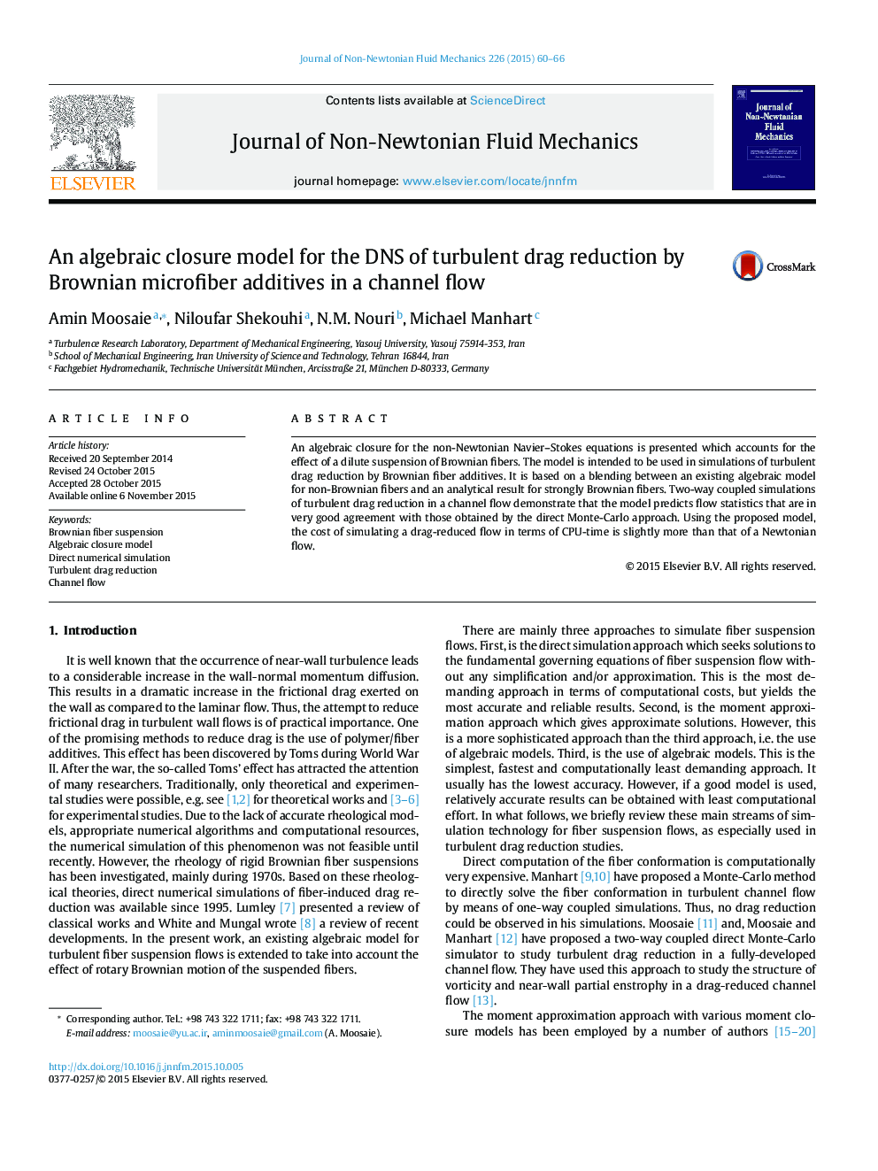 An algebraic closure model for the DNS of turbulent drag reduction by Brownian microfiber additives in a channel flow