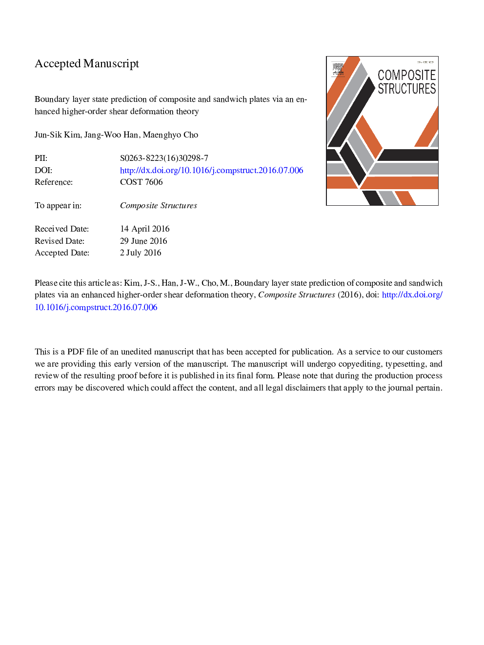 Boundary layer state prediction of composite and sandwich plates via an enhanced higher-order shear deformation theory