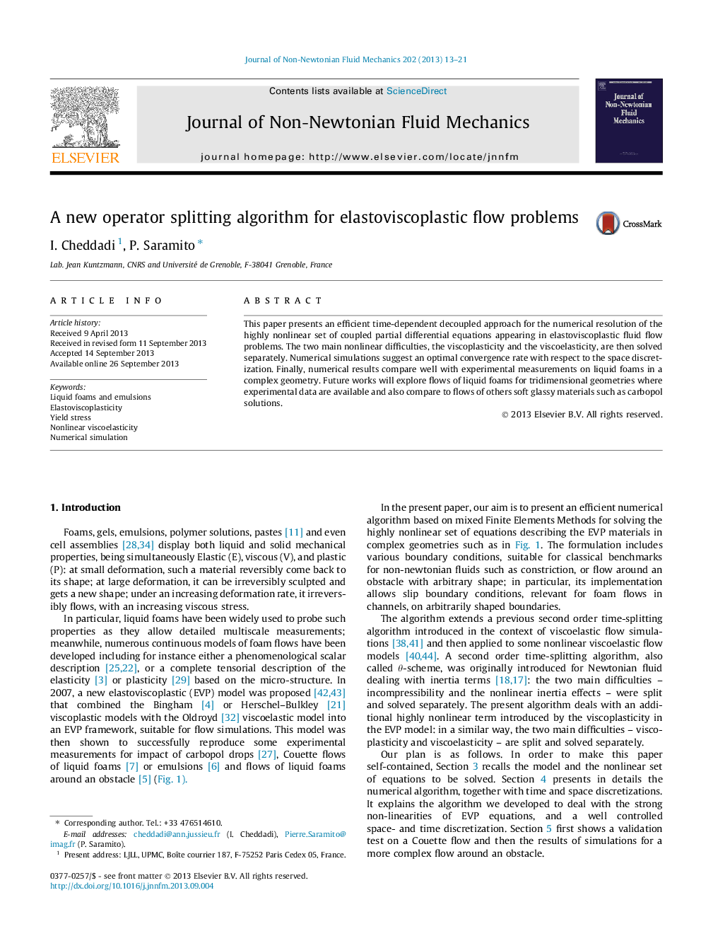 A new operator splitting algorithm for elastoviscoplastic flow problems