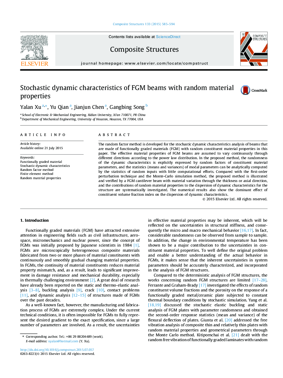 Stochastic dynamic characteristics of FGM beams with random material properties