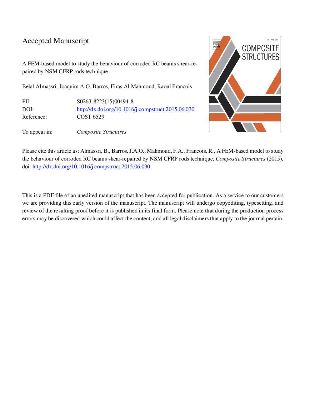 A FEM-based model to study the behaviour of corroded RC beams shear-repaired by NSM CFRP rods technique