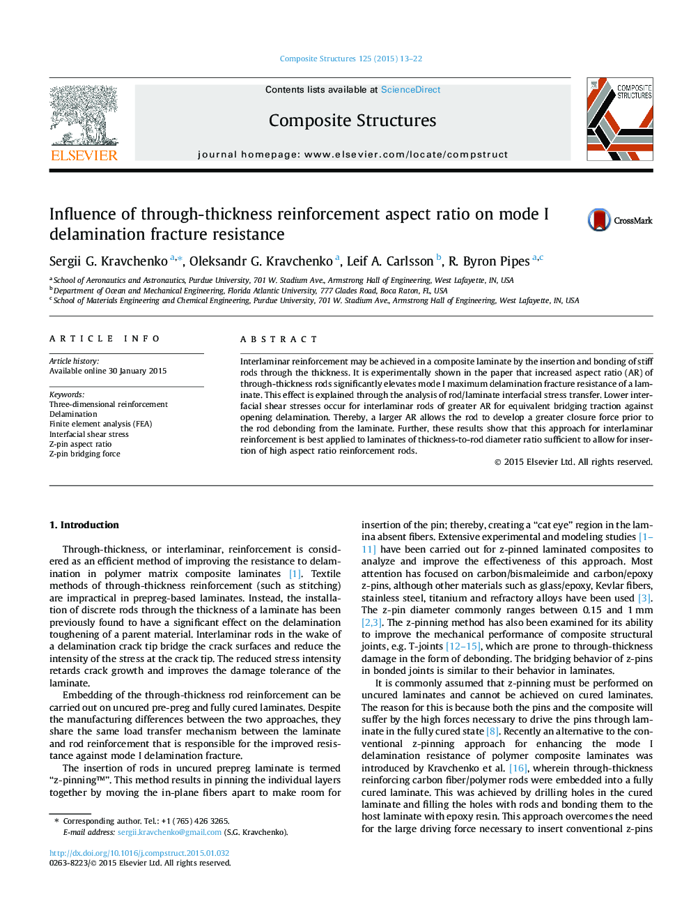 Influence of through-thickness reinforcement aspect ratio on mode I delamination fracture resistance