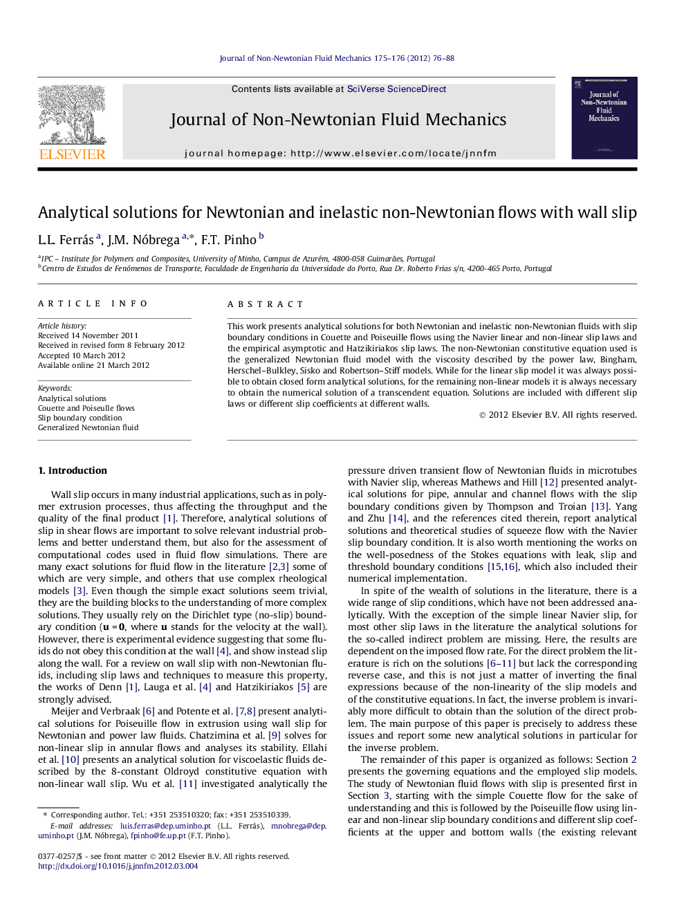 Analytical solutions for Newtonian and inelastic non-Newtonian flows with wall slip