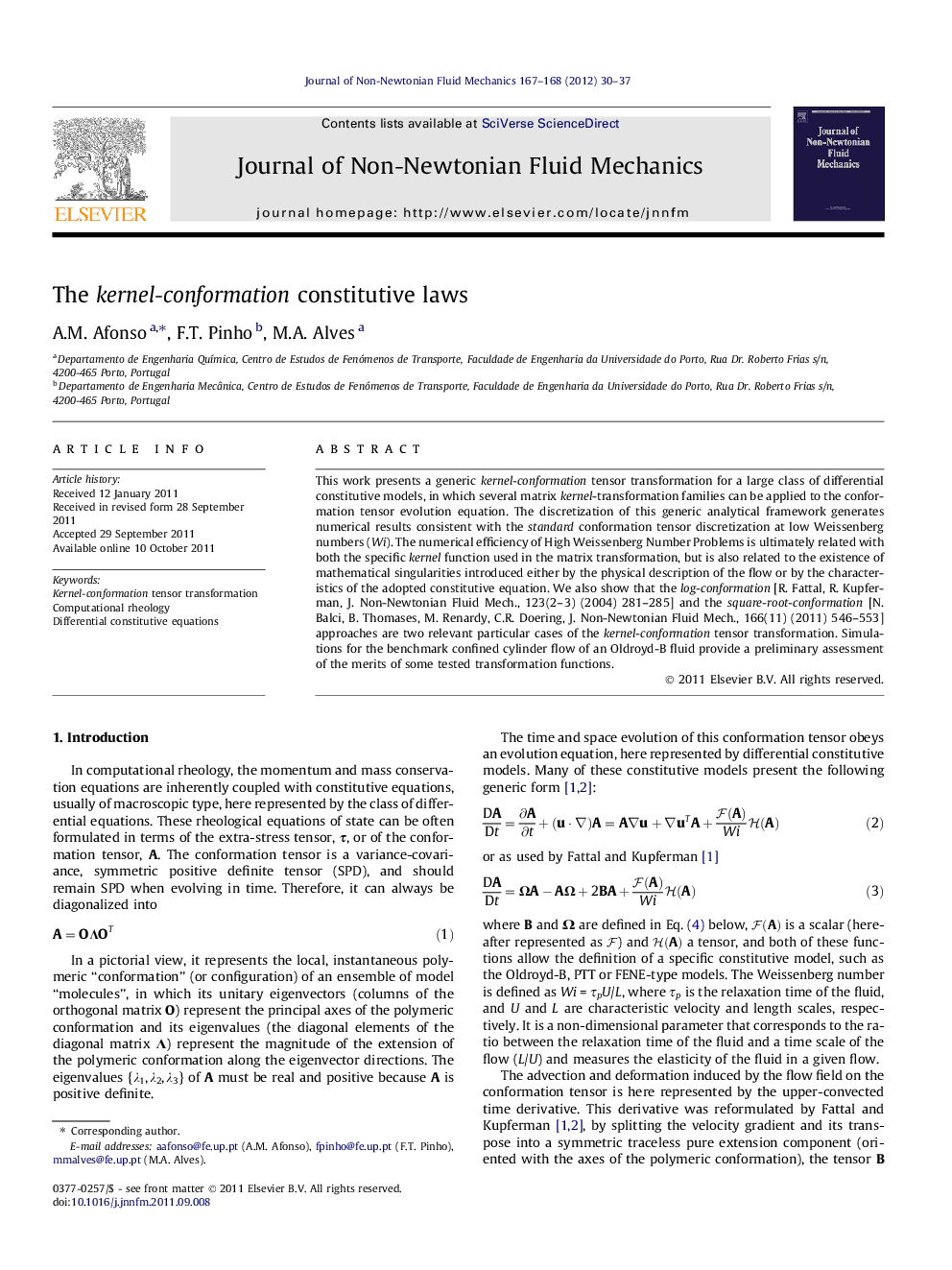 The kernel-conformation constitutive laws