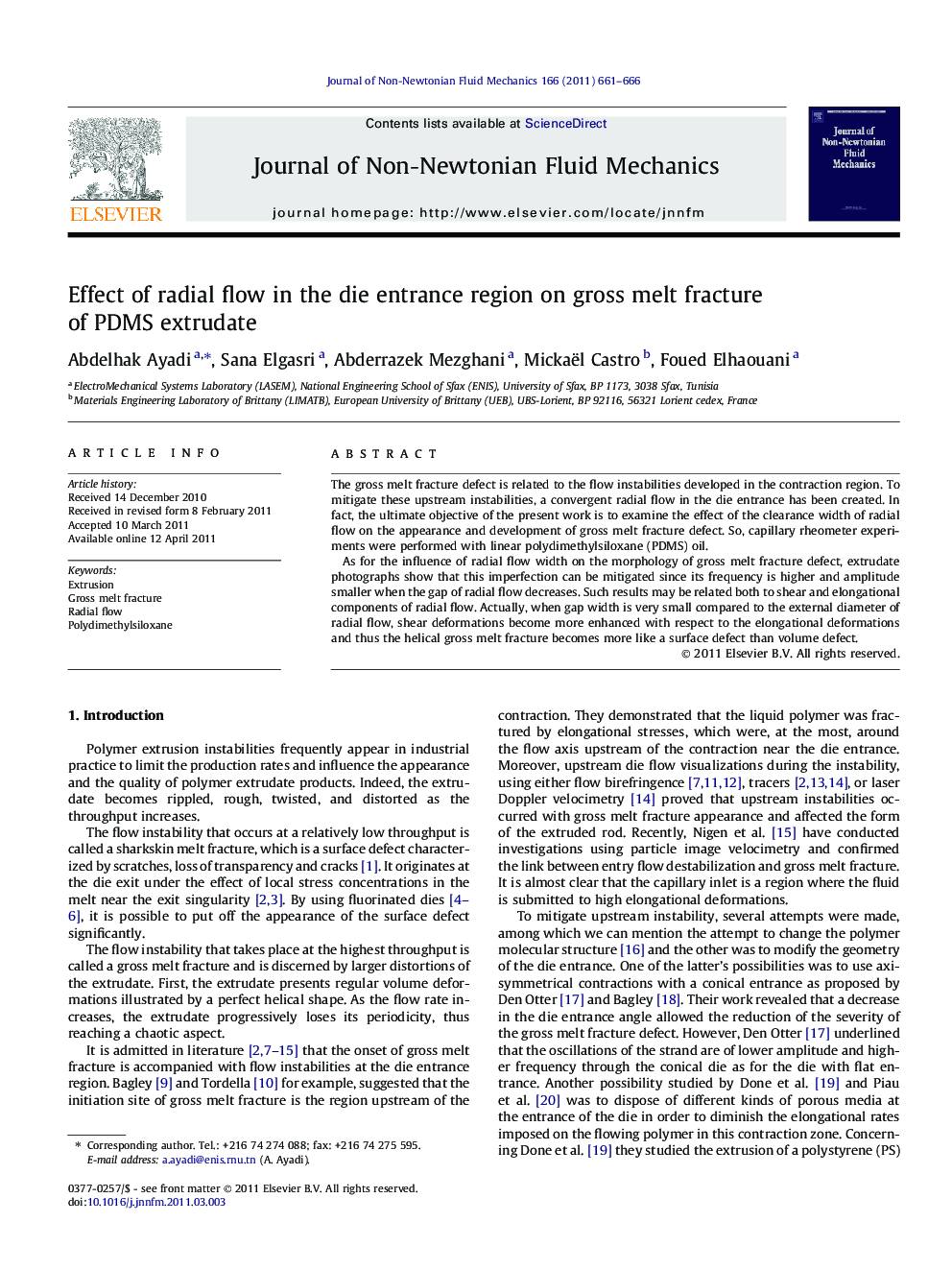 Effect of radial flow in the die entrance region on gross melt fracture of PDMS extrudate