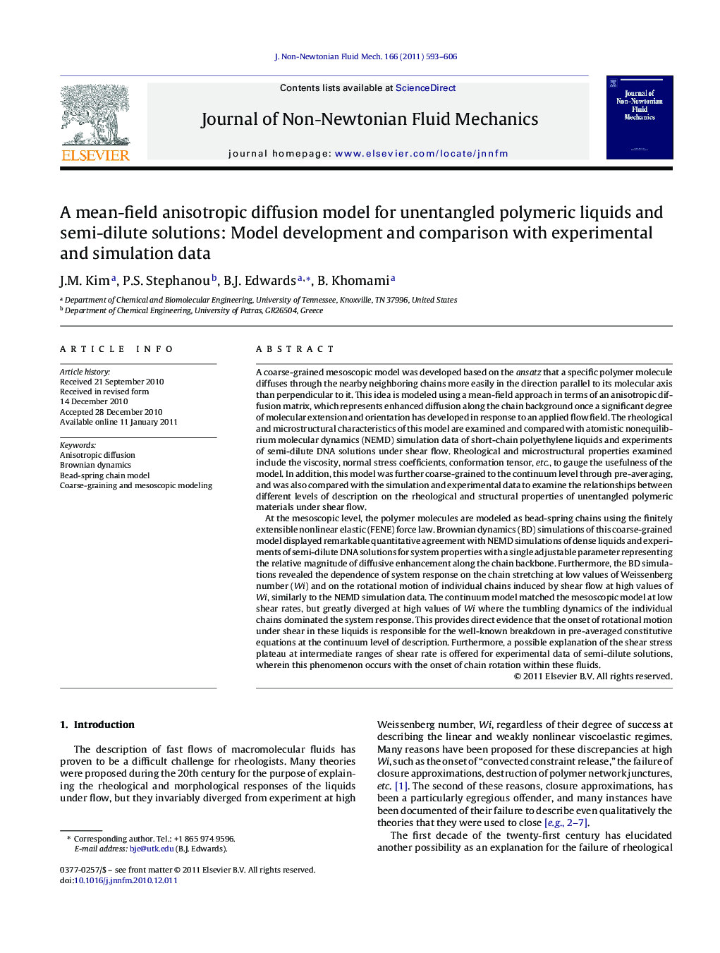 A mean-field anisotropic diffusion model for unentangled polymeric liquids and semi-dilute solutions: Model development and comparison with experimental and simulation data