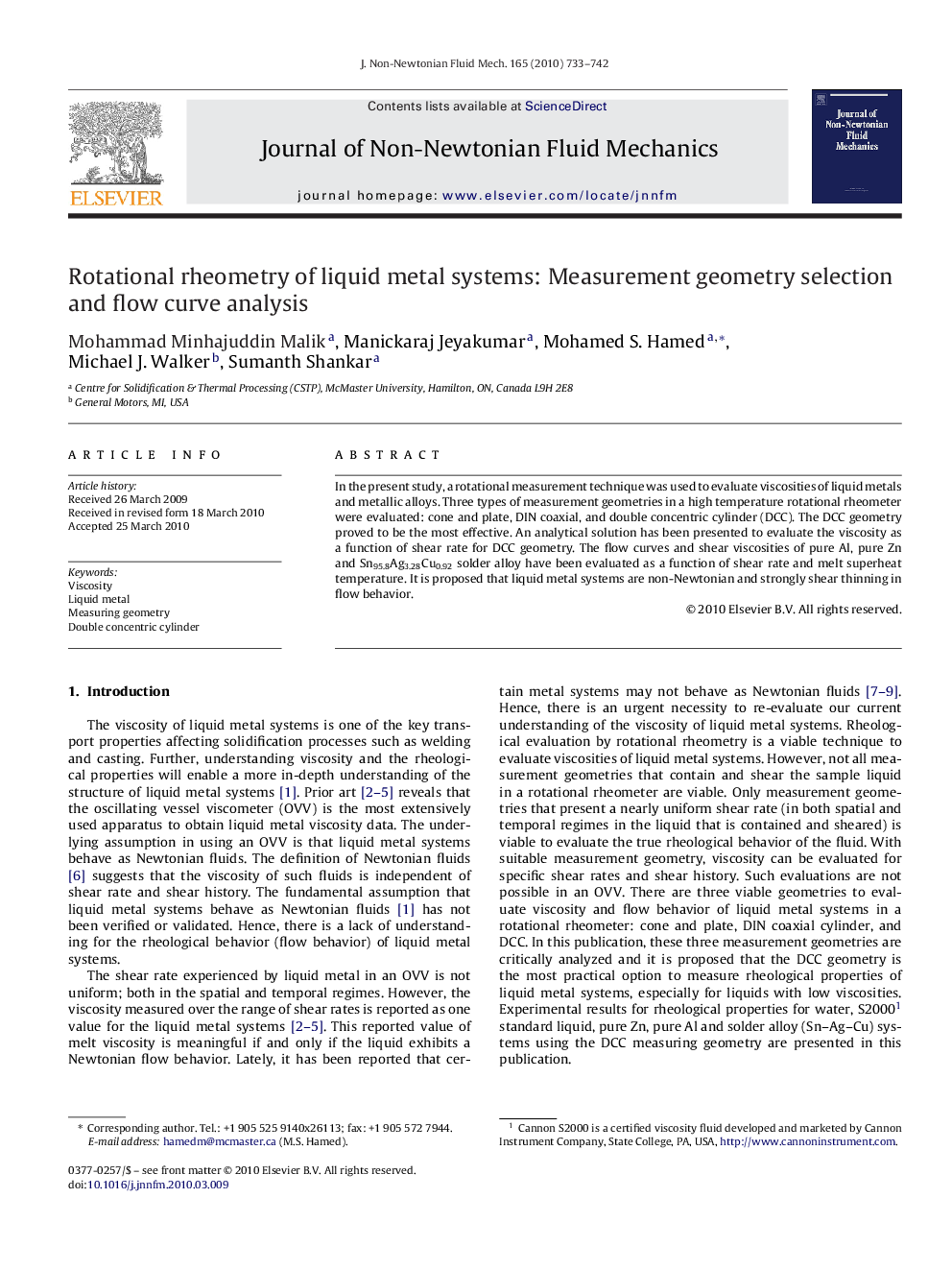 Rotational rheometry of liquid metal systems: Measurement geometry selection and flow curve analysis