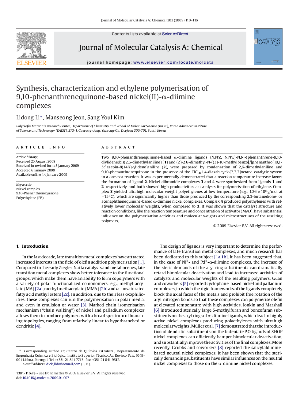 Synthesis, characterization and ethylene polymerisation of 9,10-phenanthrenequinone-based nickel(II)-α-diimine complexes