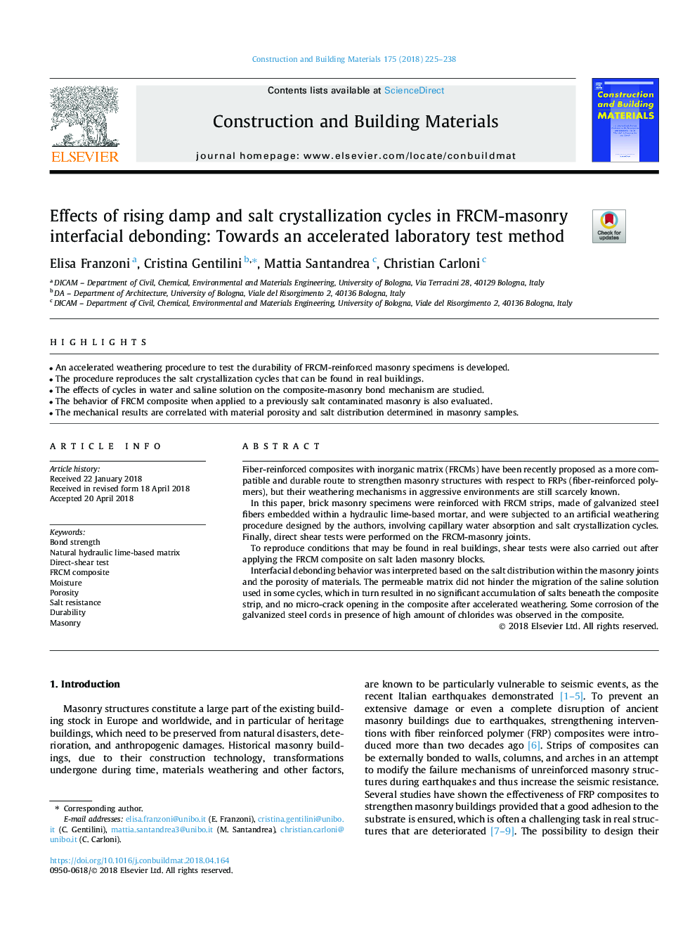 Effects of rising damp and salt crystallization cycles in FRCM-masonry interfacial debonding: Towards an accelerated laboratory test method