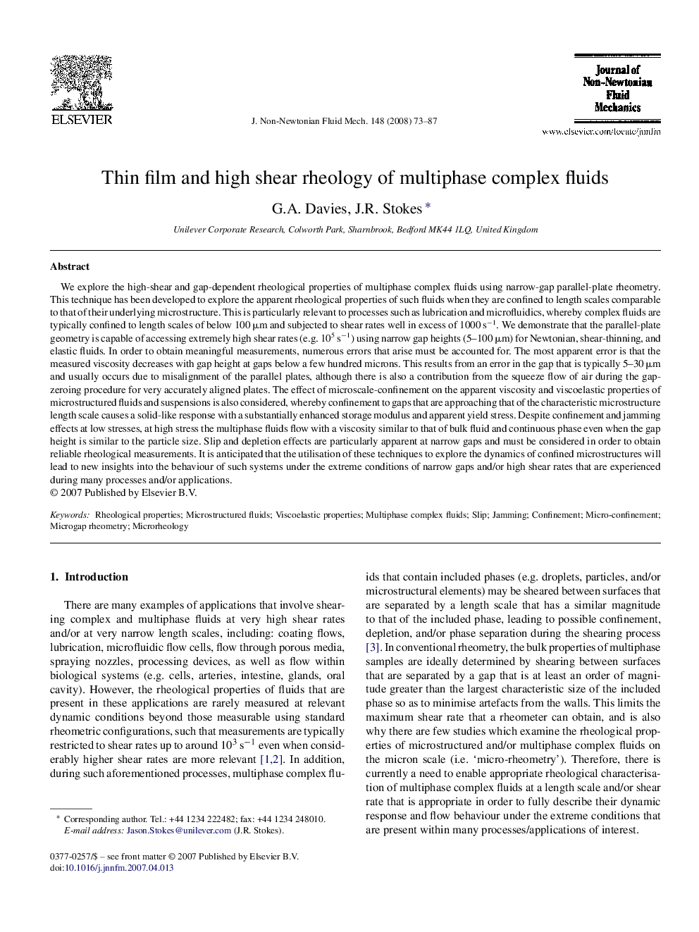 Thin film and high shear rheology of multiphase complex fluids