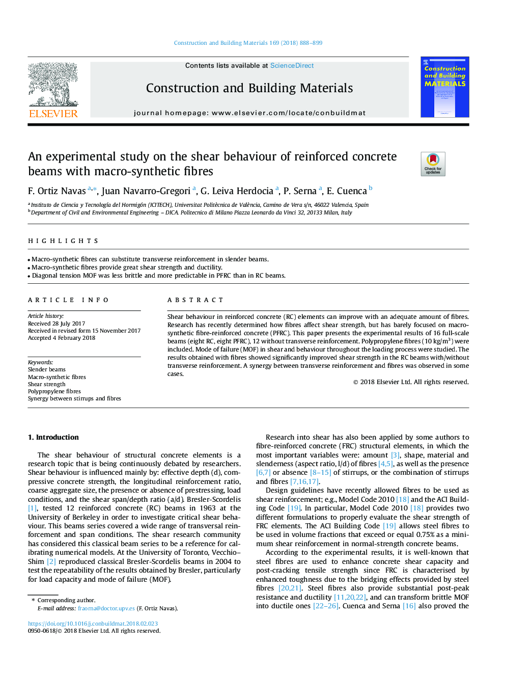 An experimental study on the shear behaviour of reinforced concrete beams with macro-synthetic fibres