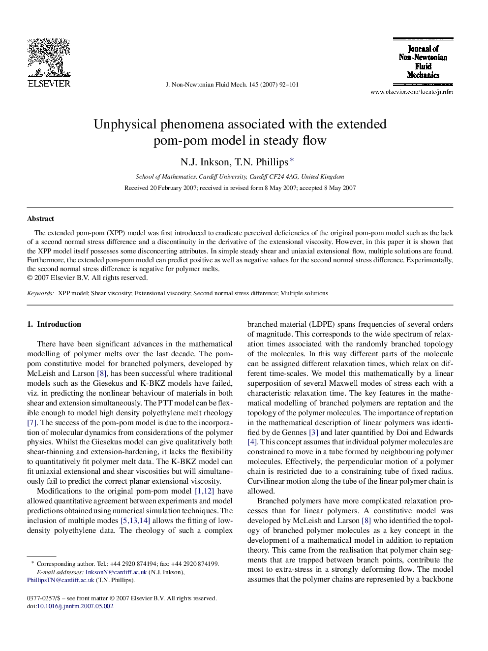 Unphysical phenomena associated with the extended pom-pom model in steady flow