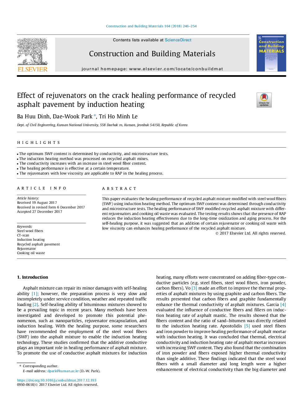 Effect of rejuvenators on the crack healing performance of recycled asphalt pavement by induction heating