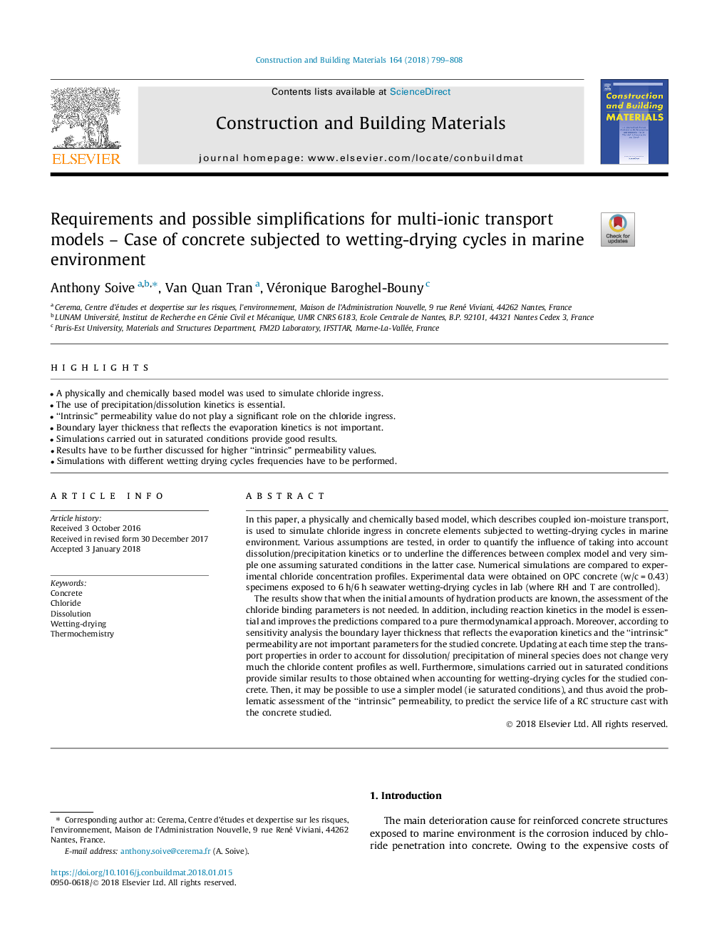 Requirements and possible simplifications for multi-ionic transport models - Case of concrete subjected to wetting-drying cycles in marine environment