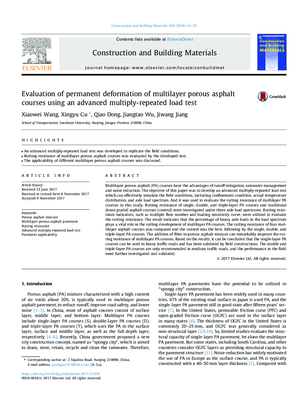 Evaluation of permanent deformation of multilayer porous asphalt courses using an advanced multiply-repeated load test