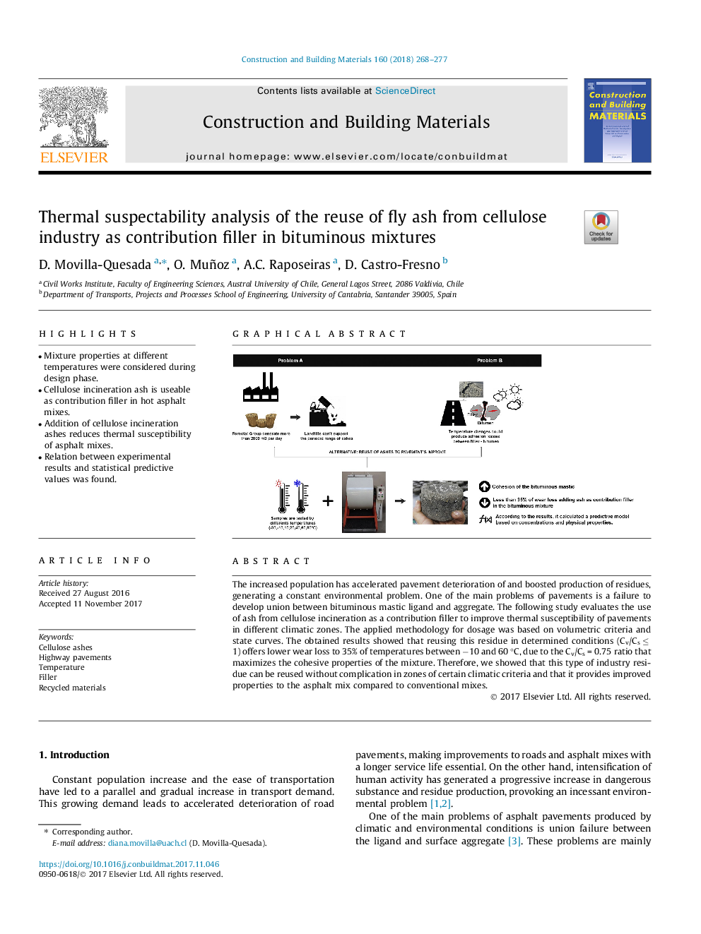 Thermal suspectability analysis of the reuse of fly ash from cellulose industry as contribution filler in bituminous mixtures