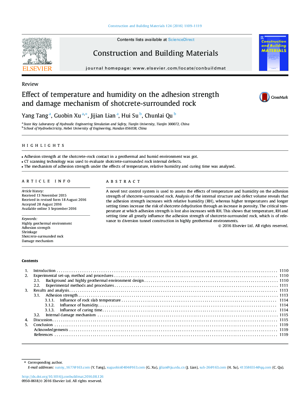 Effect of temperature and humidity on the adhesion strength and damage mechanism of shotcrete-surrounded rock