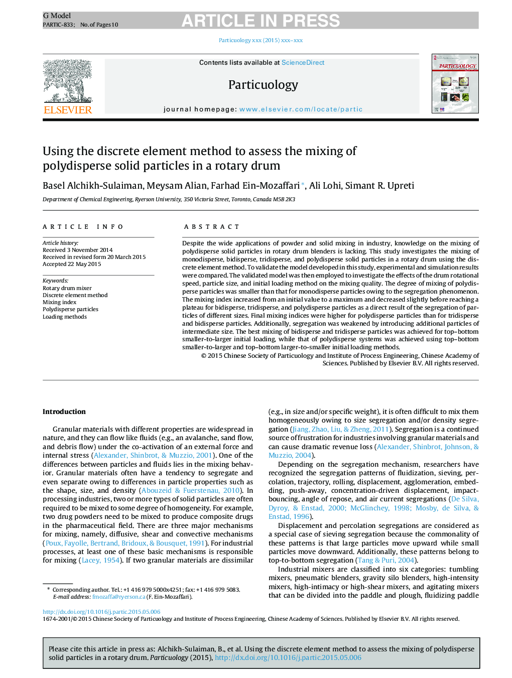 Using the discrete element method to assess the mixing of polydisperse solid particles in a rotary drum