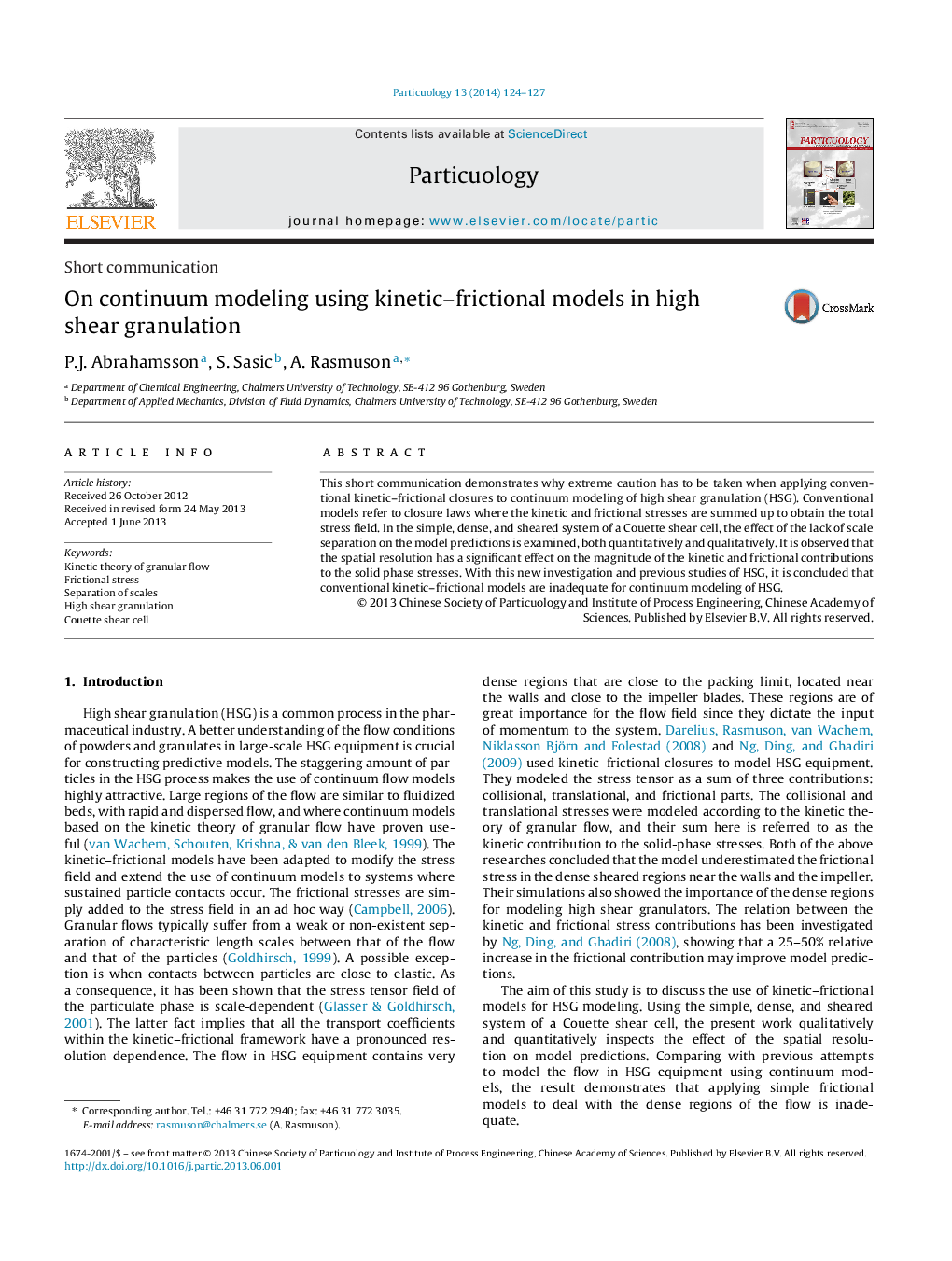 On continuum modeling using kinetic–frictional models in high shear granulation