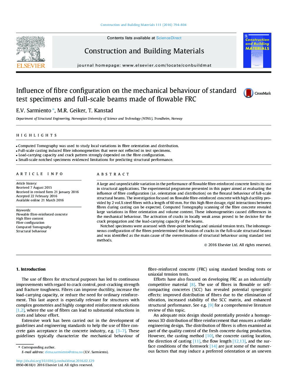 Influence of fibre configuration on the mechanical behaviour of standard test specimens and full-scale beams made of flowable FRC