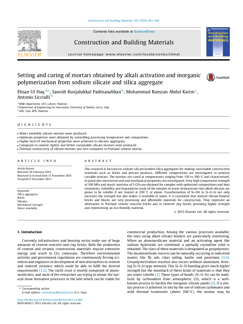 Setting and curing of mortars obtained by alkali activation and inorganic polymerization from sodium silicate and silica aggregate