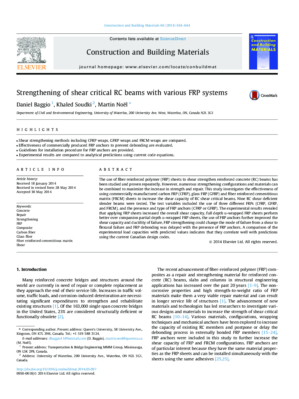 Strengthening of shear critical RC beams with various FRP systems